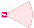Field of view (direction: 90°, angle: 15°, height: 10m)